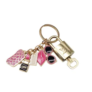 100%  Louis Vuitton Lock and Key with Unbranded Keychain, Keycharm, Bagcharm