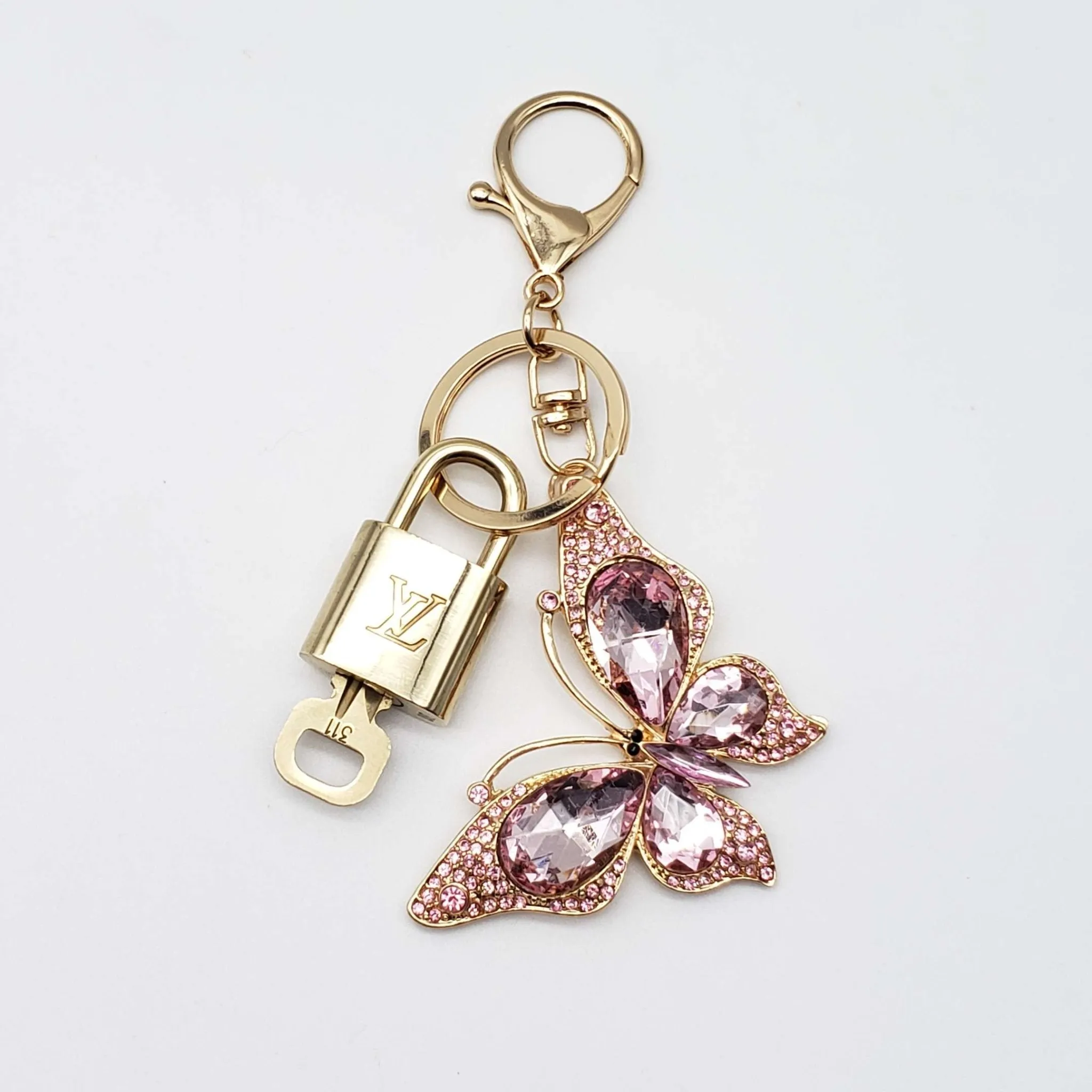 100%  Louis Vuitton Lock and Key with Unbranded Keychain, Keycharm, Bagcharm