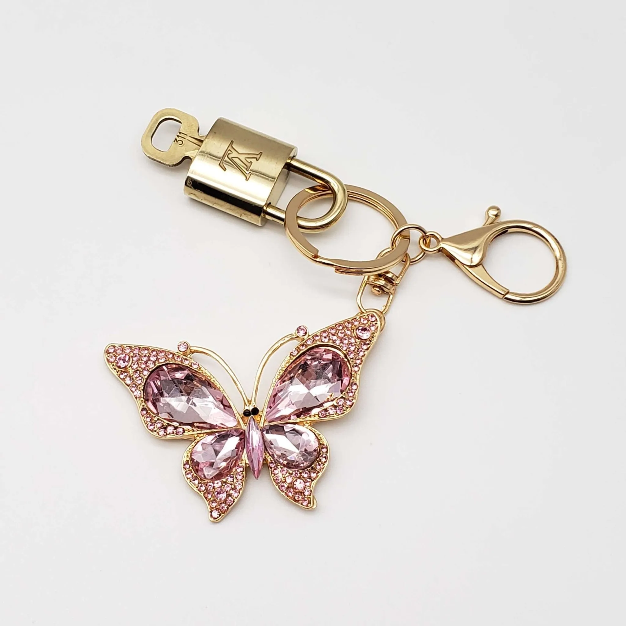 100%  Louis Vuitton Lock and Key with Unbranded Keychain, Keycharm, Bagcharm