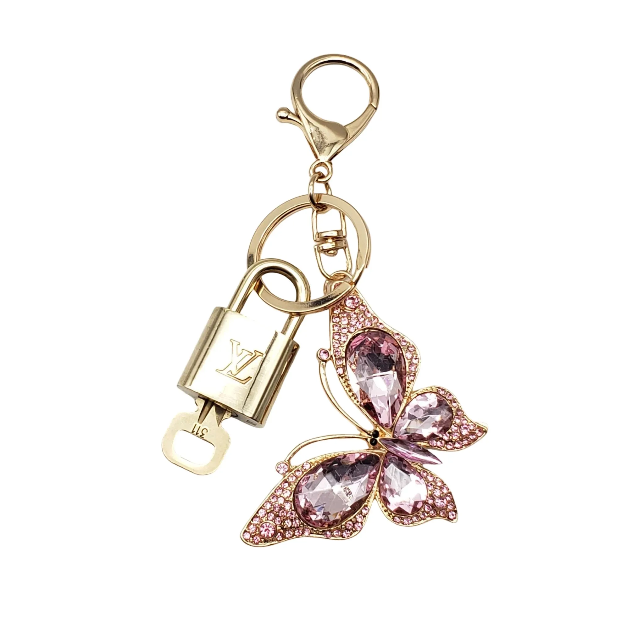 100%  Louis Vuitton Lock and Key with Unbranded Keychain, Keycharm, Bagcharm