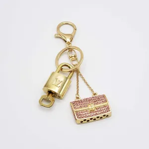 100%  Louis Vuitton Lock and Key with Unbranded Keychain, Keycharm, Bagcharm