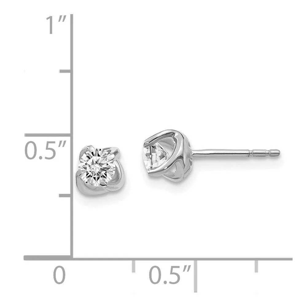 14k White Gold Fancy Twist Diamond Earrings