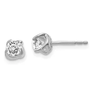 14k White Gold Fancy Twist Diamond Earrings