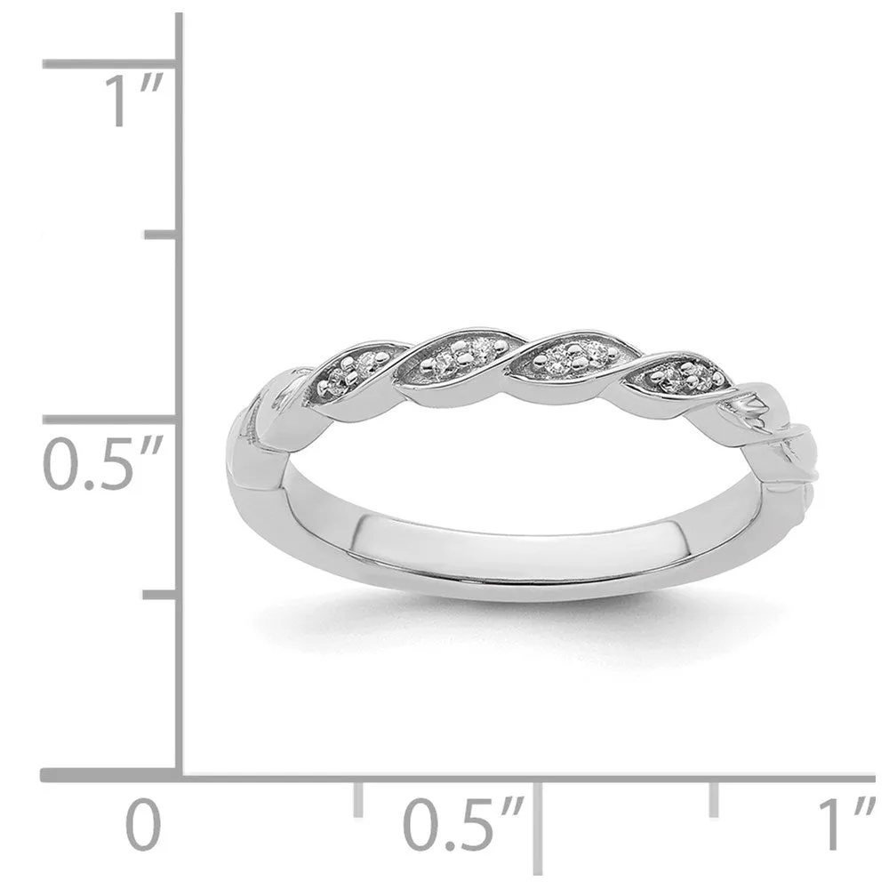 14k White Gold Stackable Expressions Diamond Twist Ring | SK2107
