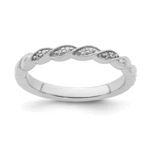 14k White Gold Stackable Expressions Diamond Twist Ring | SK2107