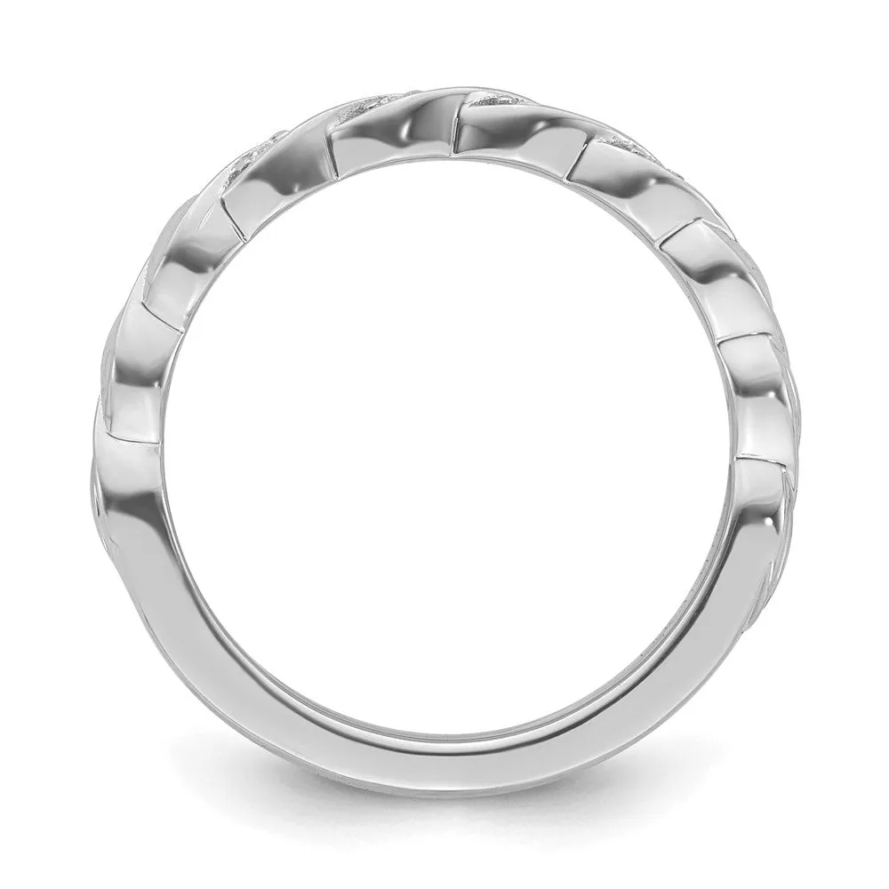 14k White Gold Stackable Expressions Diamond Twist Ring | SK2107