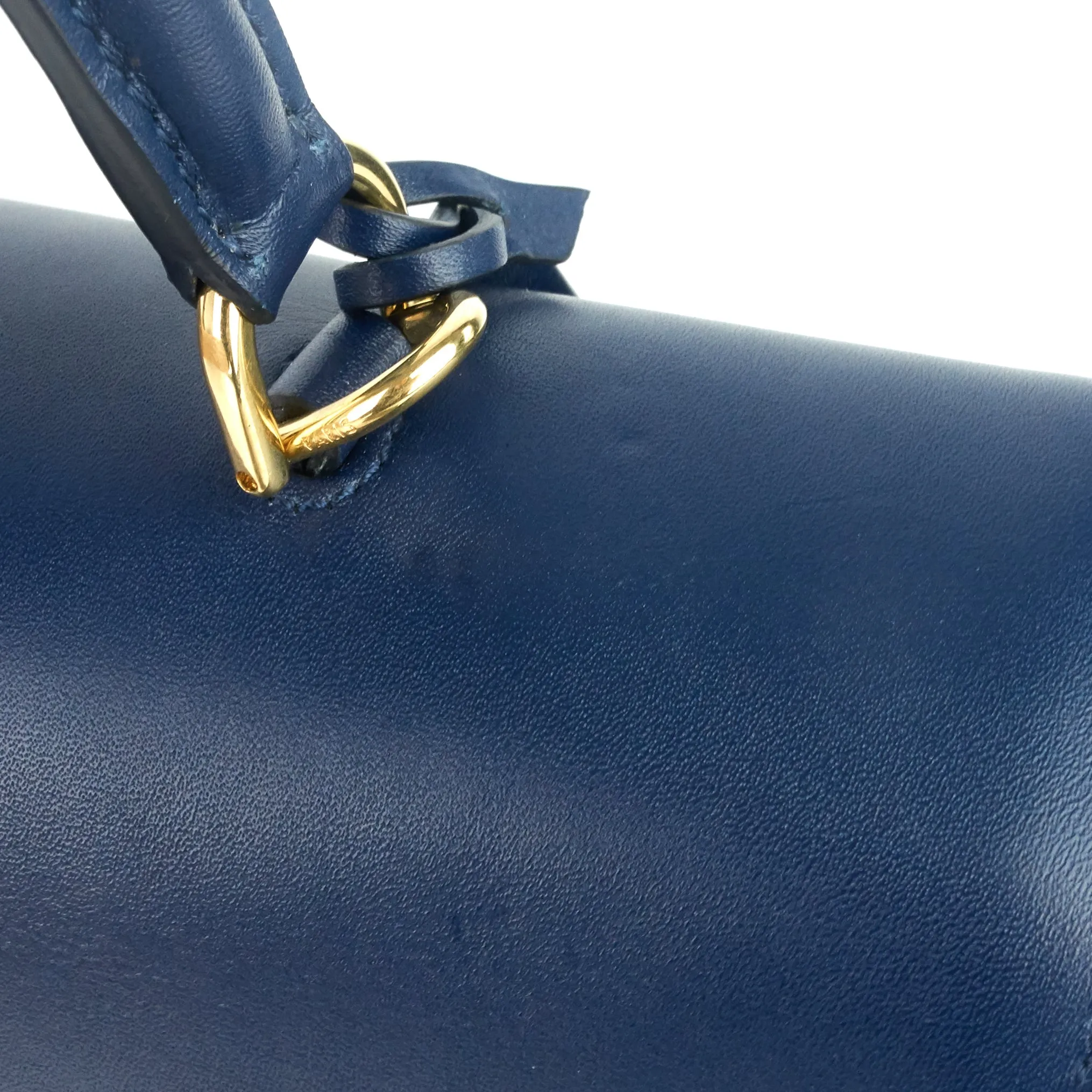 16 Medium Top Handle Satinated Calfskin Bag