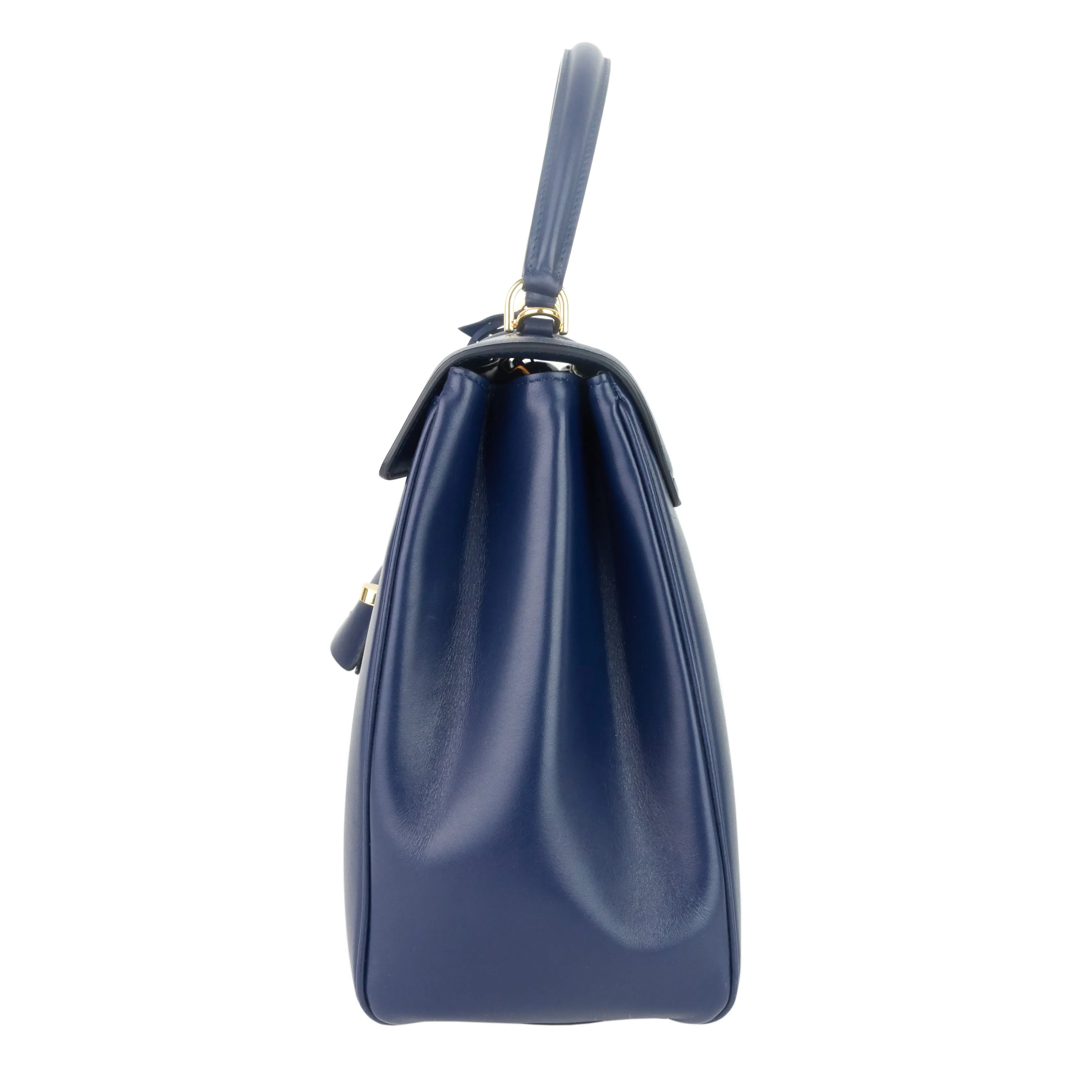 16 Medium Top Handle Satinated Calfskin Bag