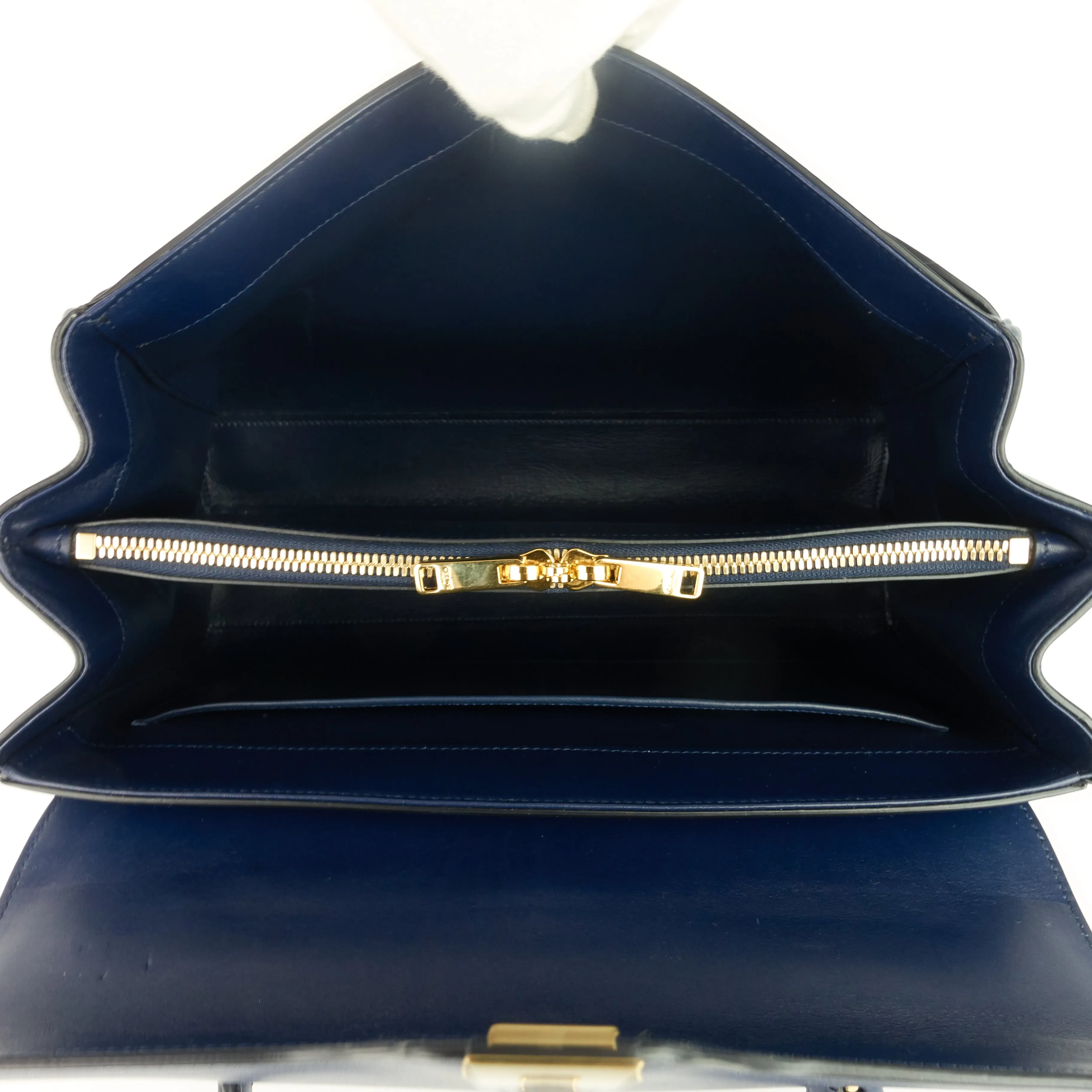 16 Medium Top Handle Satinated Calfskin Bag