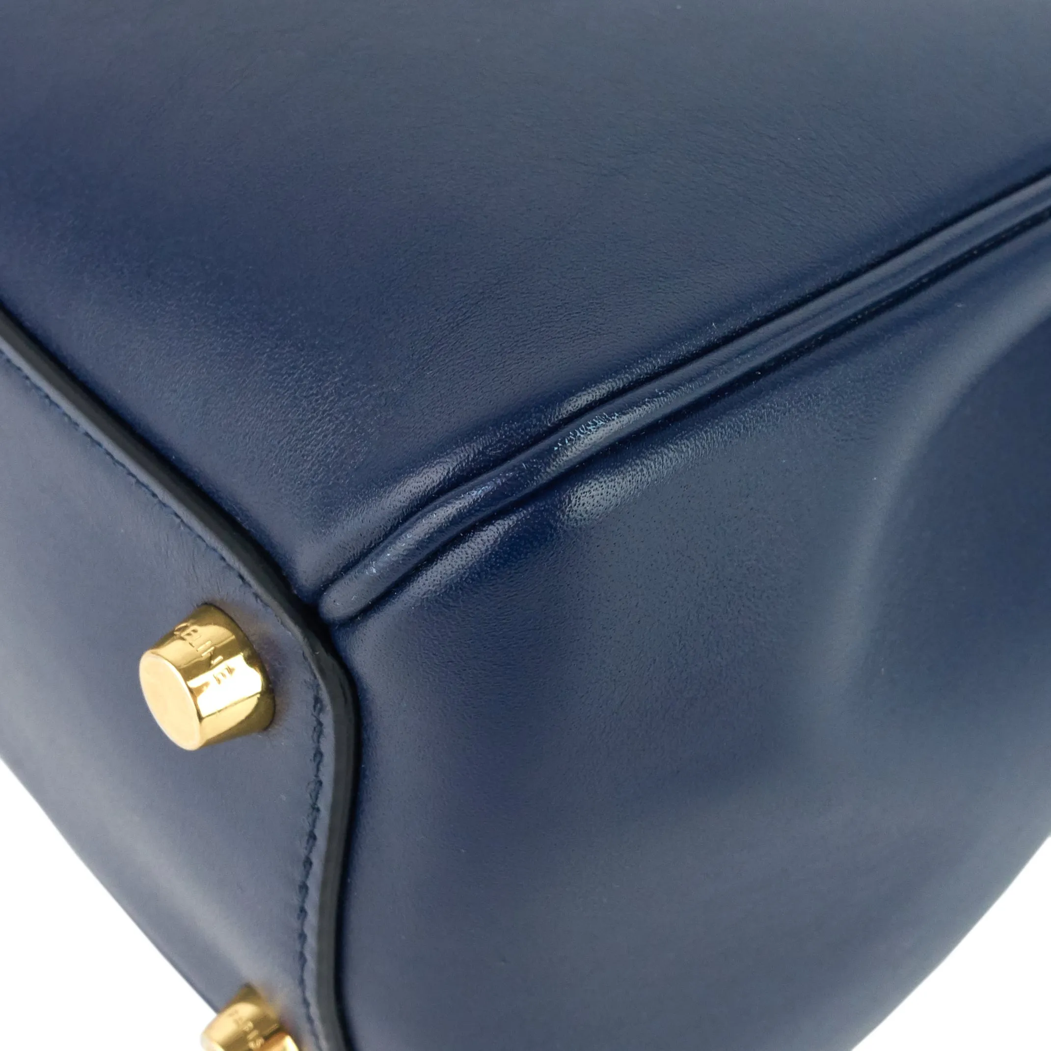 16 Medium Top Handle Satinated Calfskin Bag