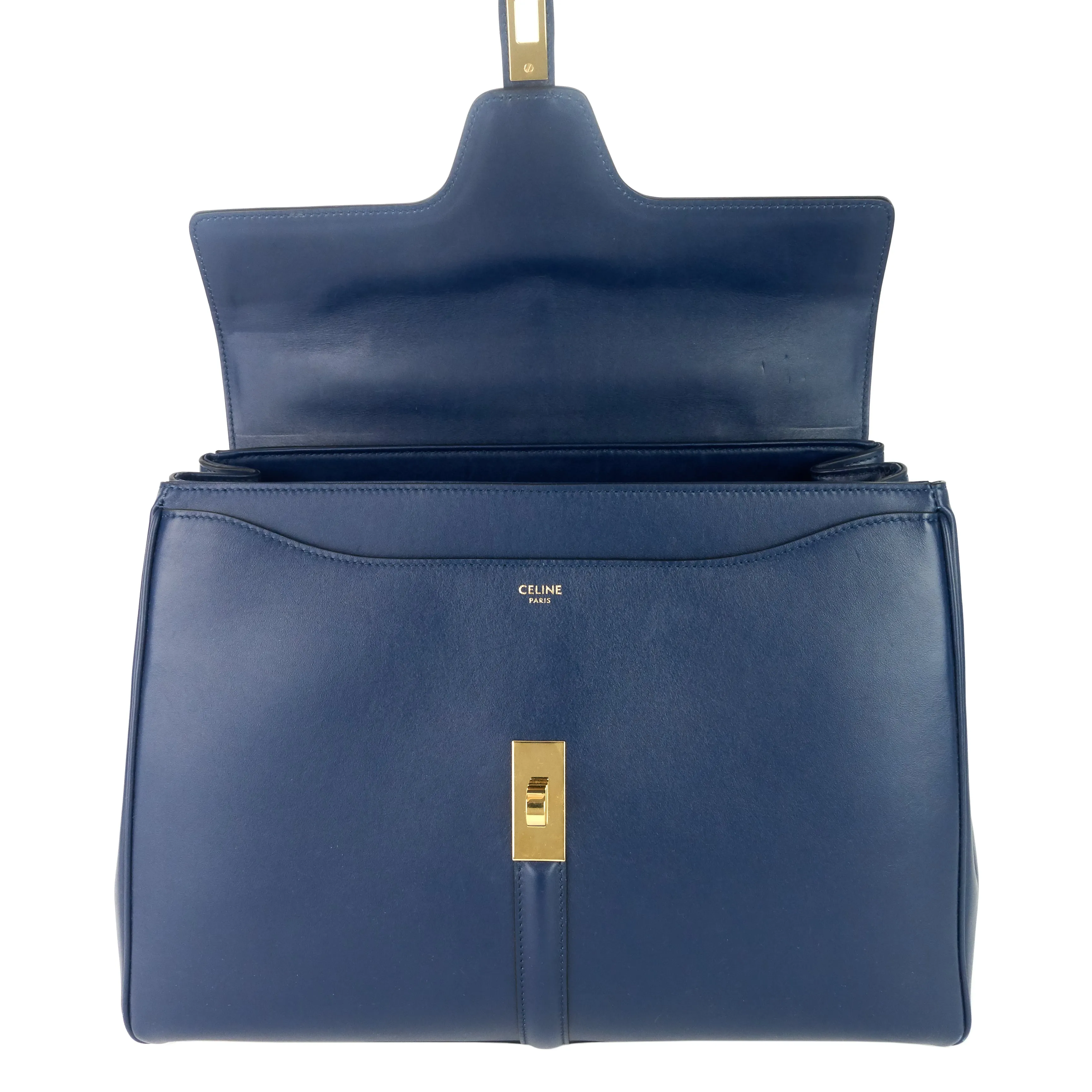 16 Medium Top Handle Satinated Calfskin Bag