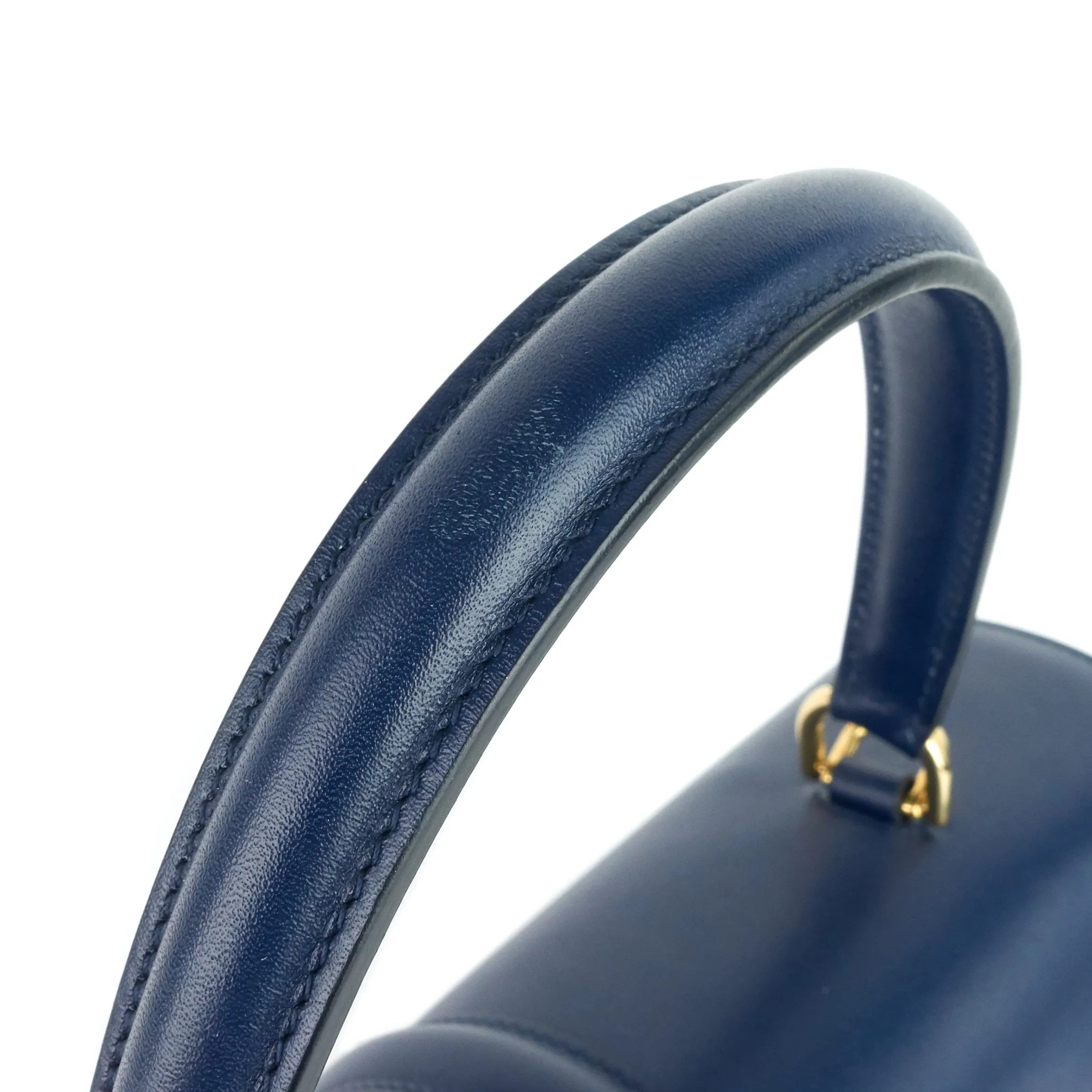 16 Medium Top Handle Satinated Calfskin Bag