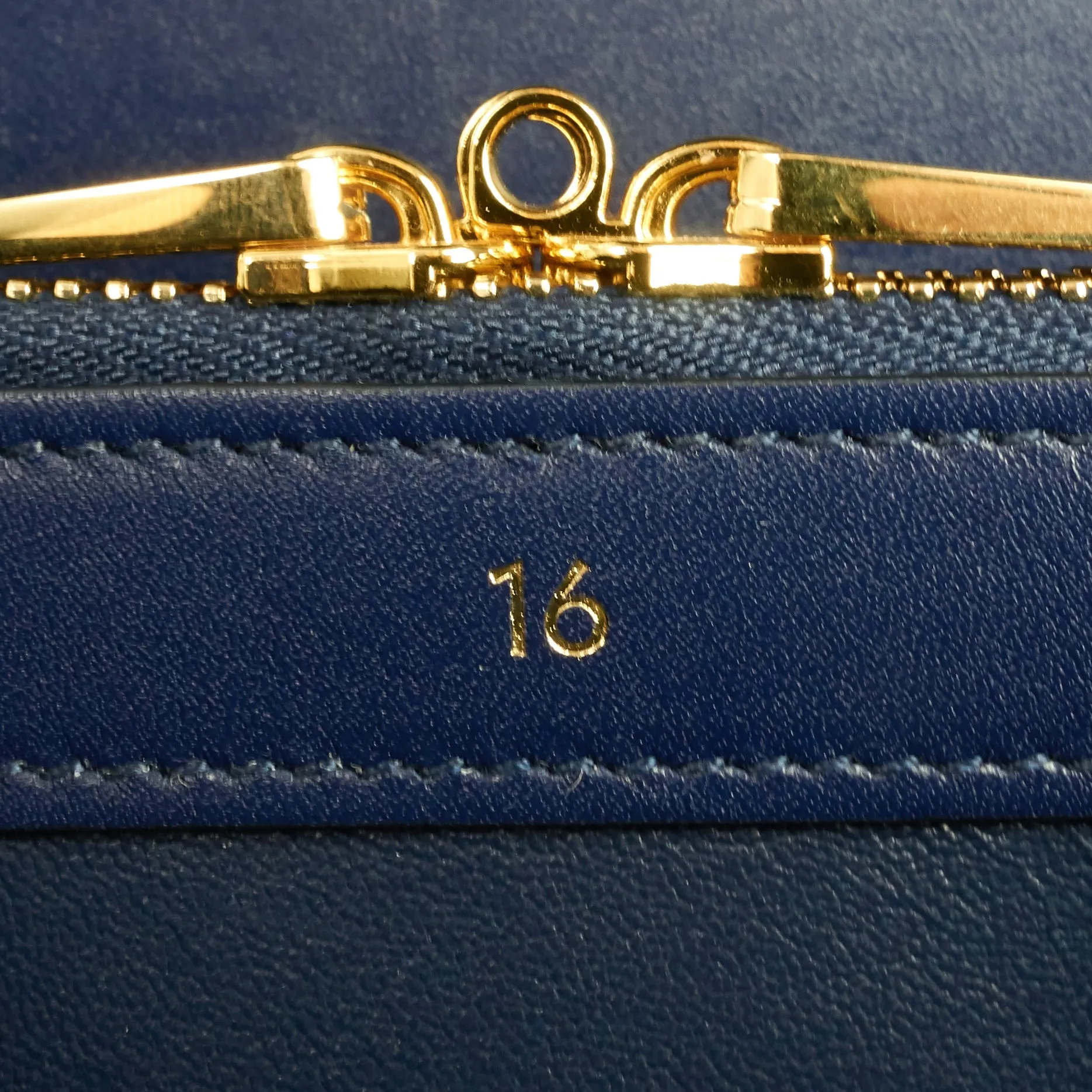 16 Medium Top Handle Satinated Calfskin Bag