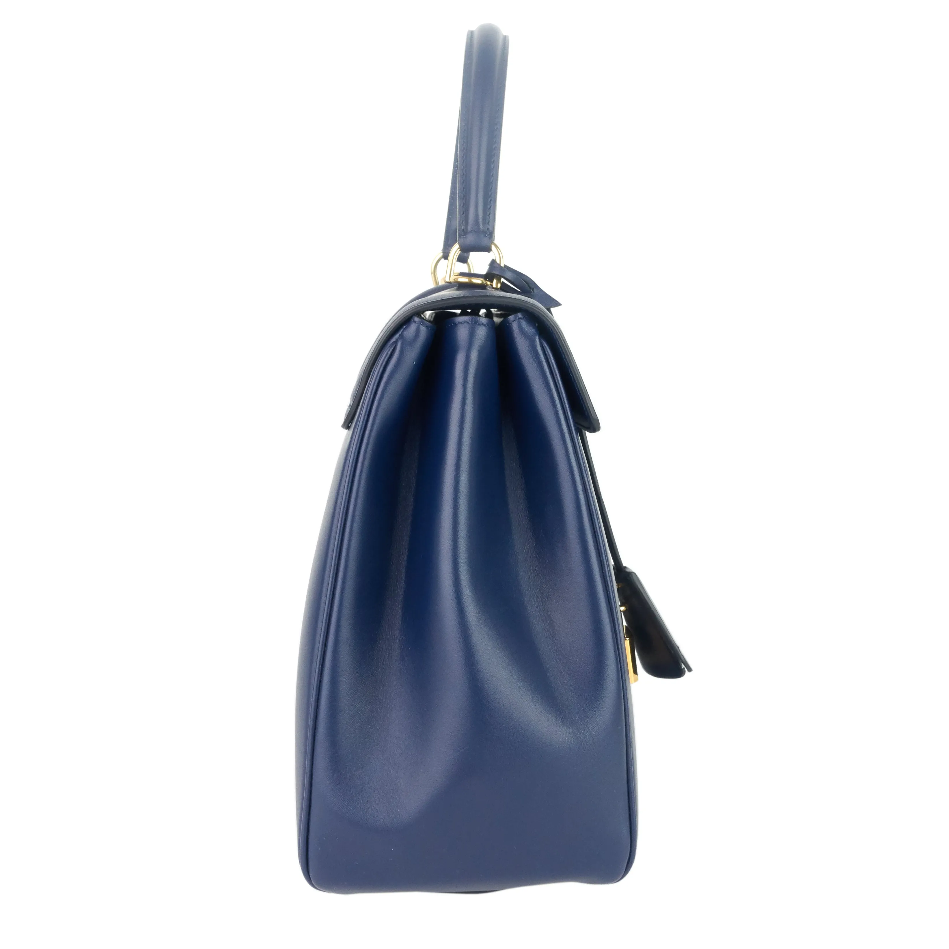 16 Medium Top Handle Satinated Calfskin Bag