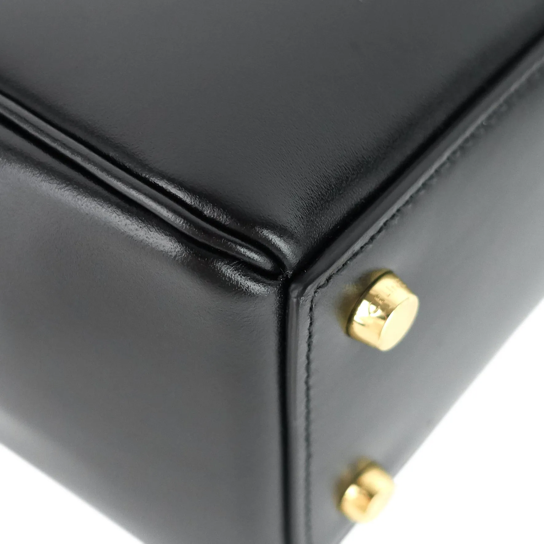 16 Top Handle Small Satinated Leather Bag