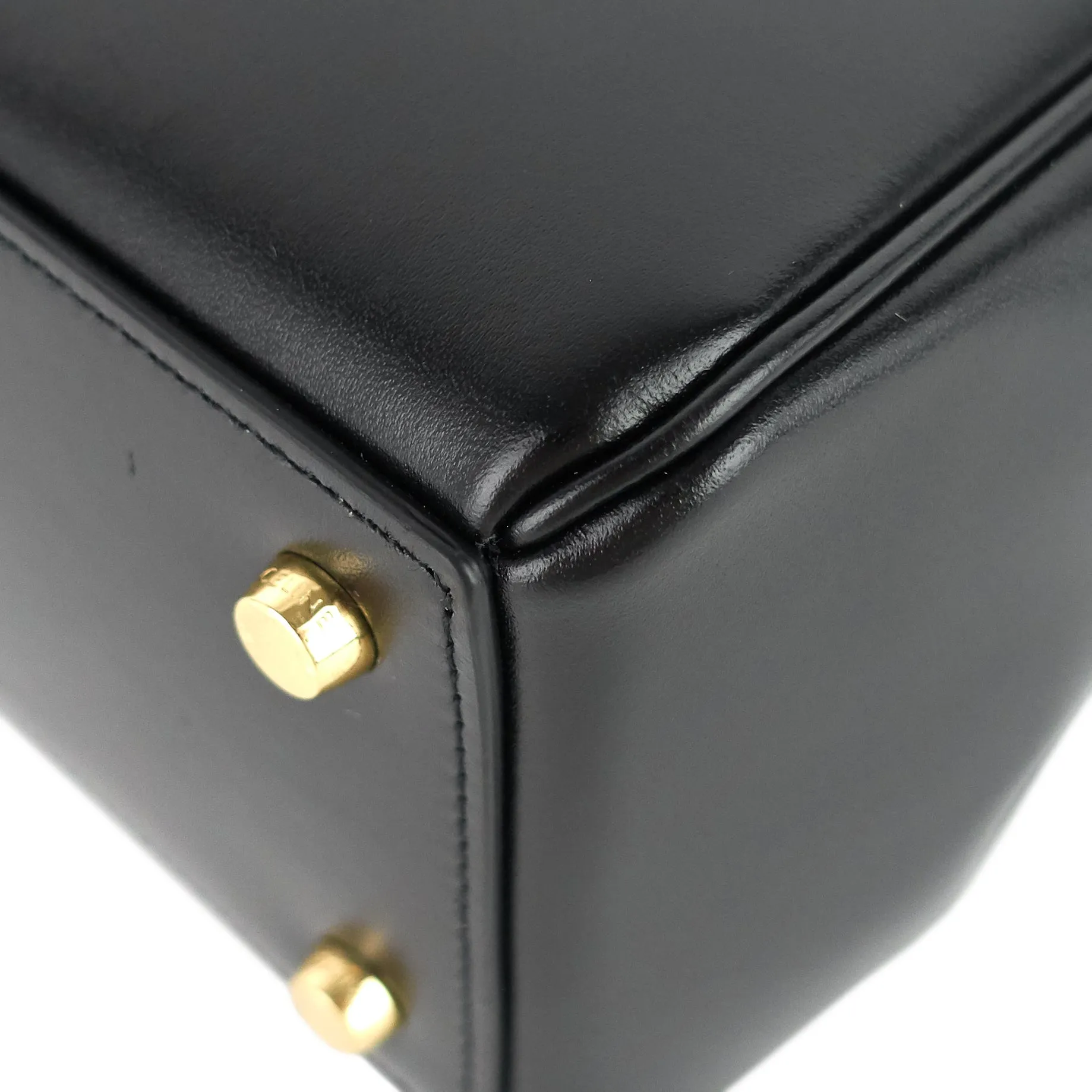 16 Top Handle Small Satinated Leather Bag