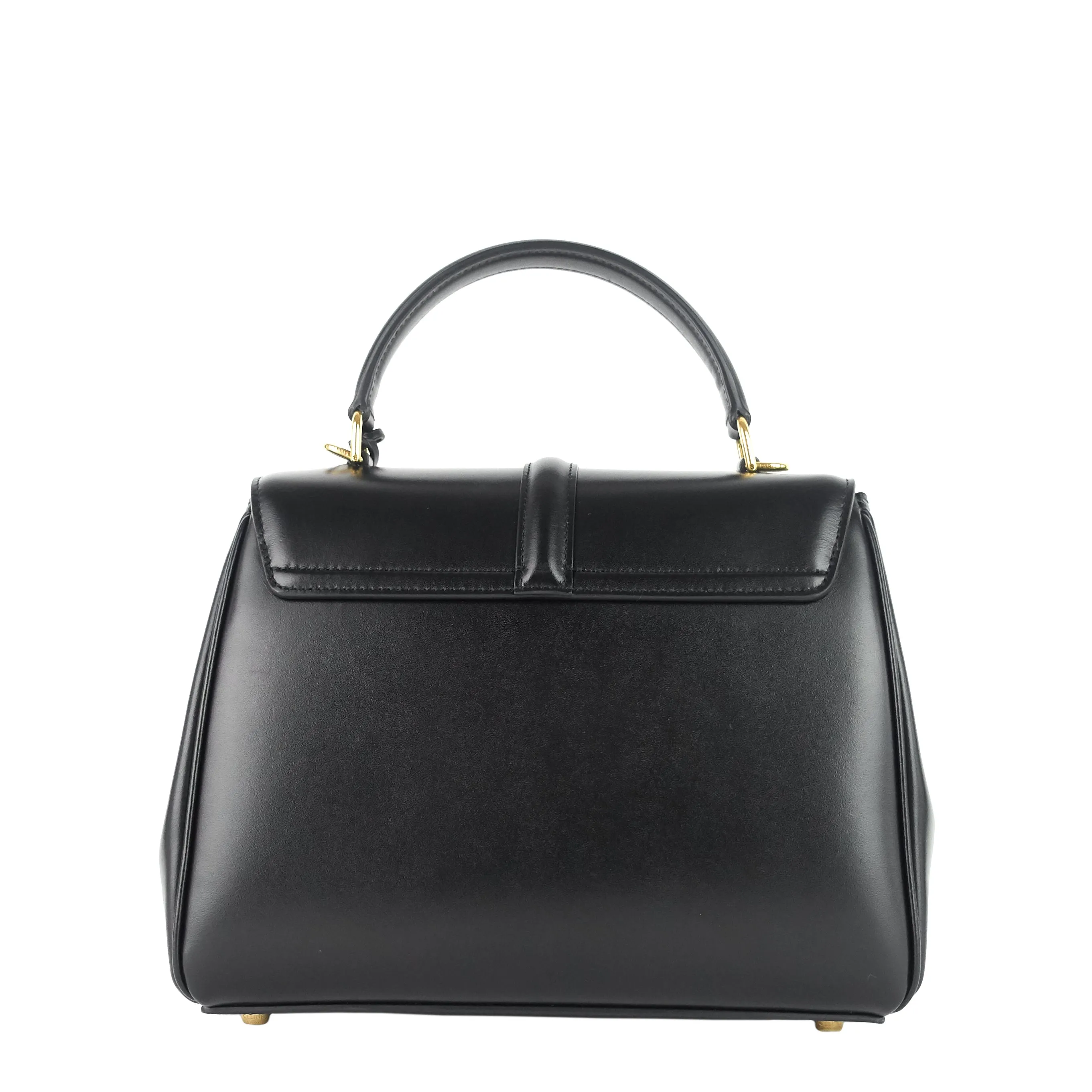 16 Top Handle Small Satinated Leather Bag