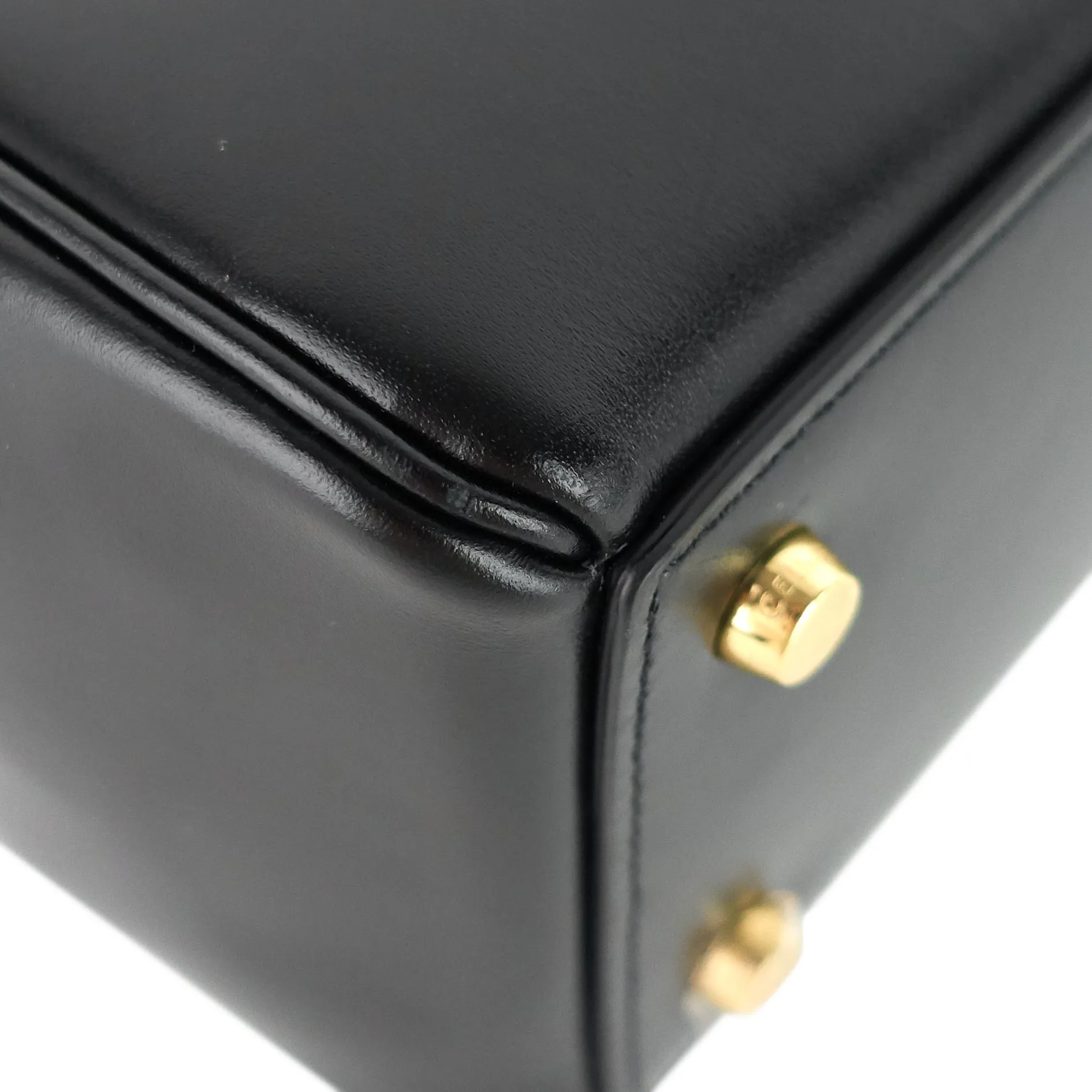 16 Top Handle Small Satinated Leather Bag