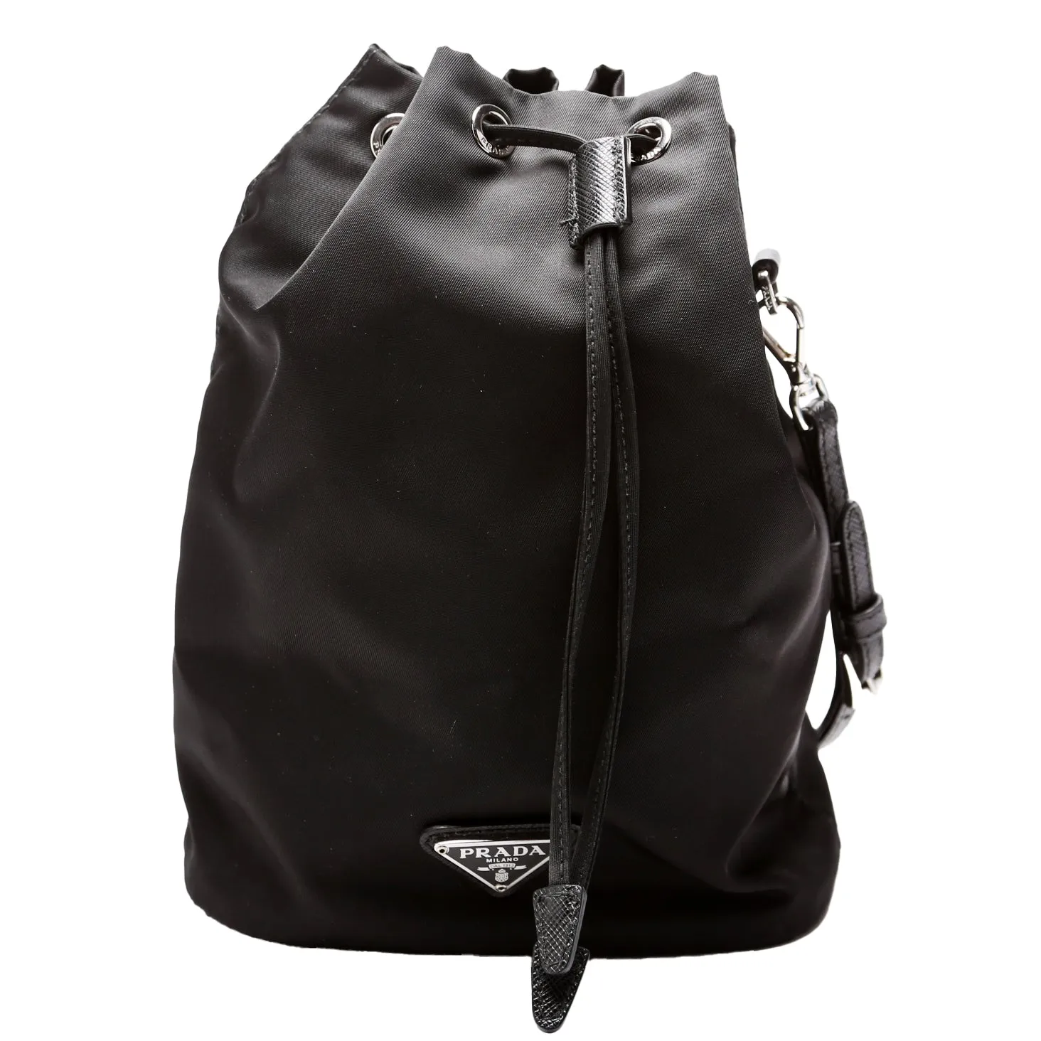 1NE369 Re-Nylon Drawstring Pouch Black