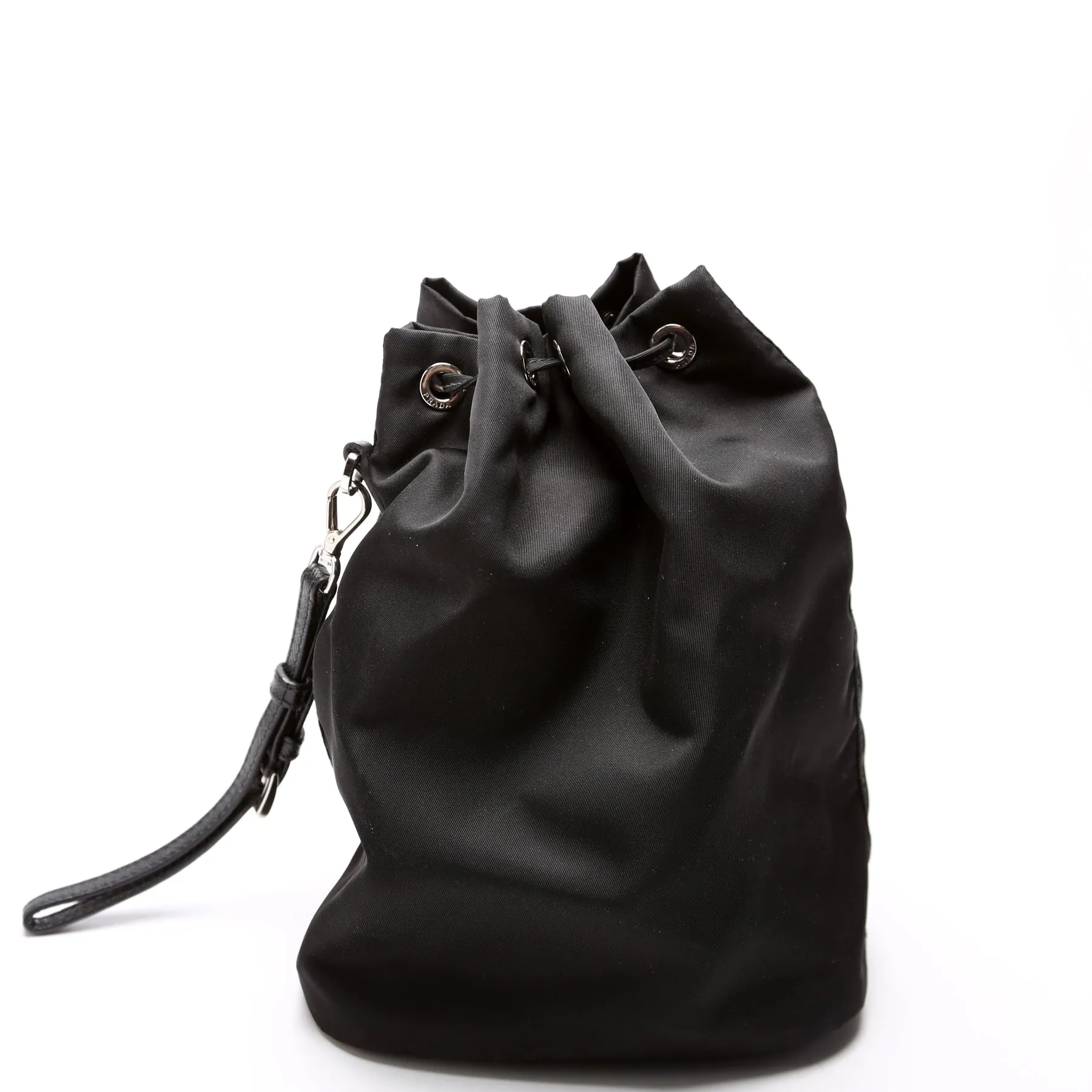 1NE369 Re-Nylon Drawstring Pouch Black