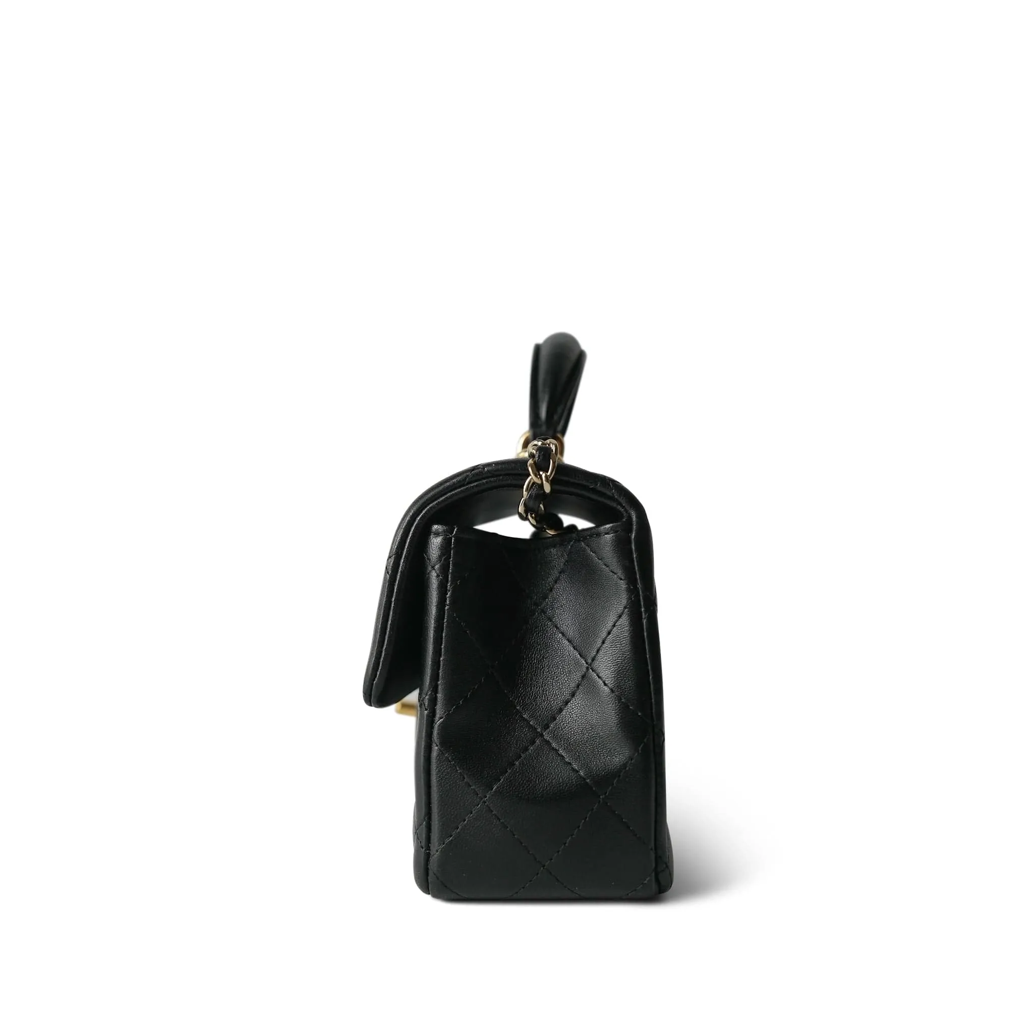 22P Black Lambskin Mini Top Handle LGHW