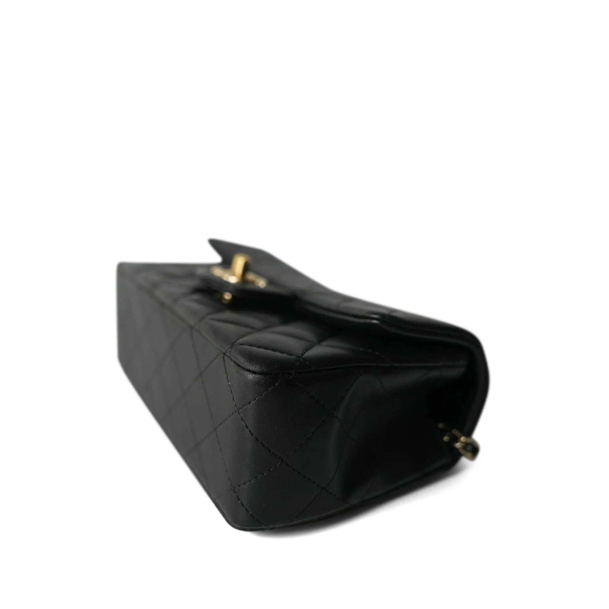 22P Black Lambskin Mini Top Handle LGHW