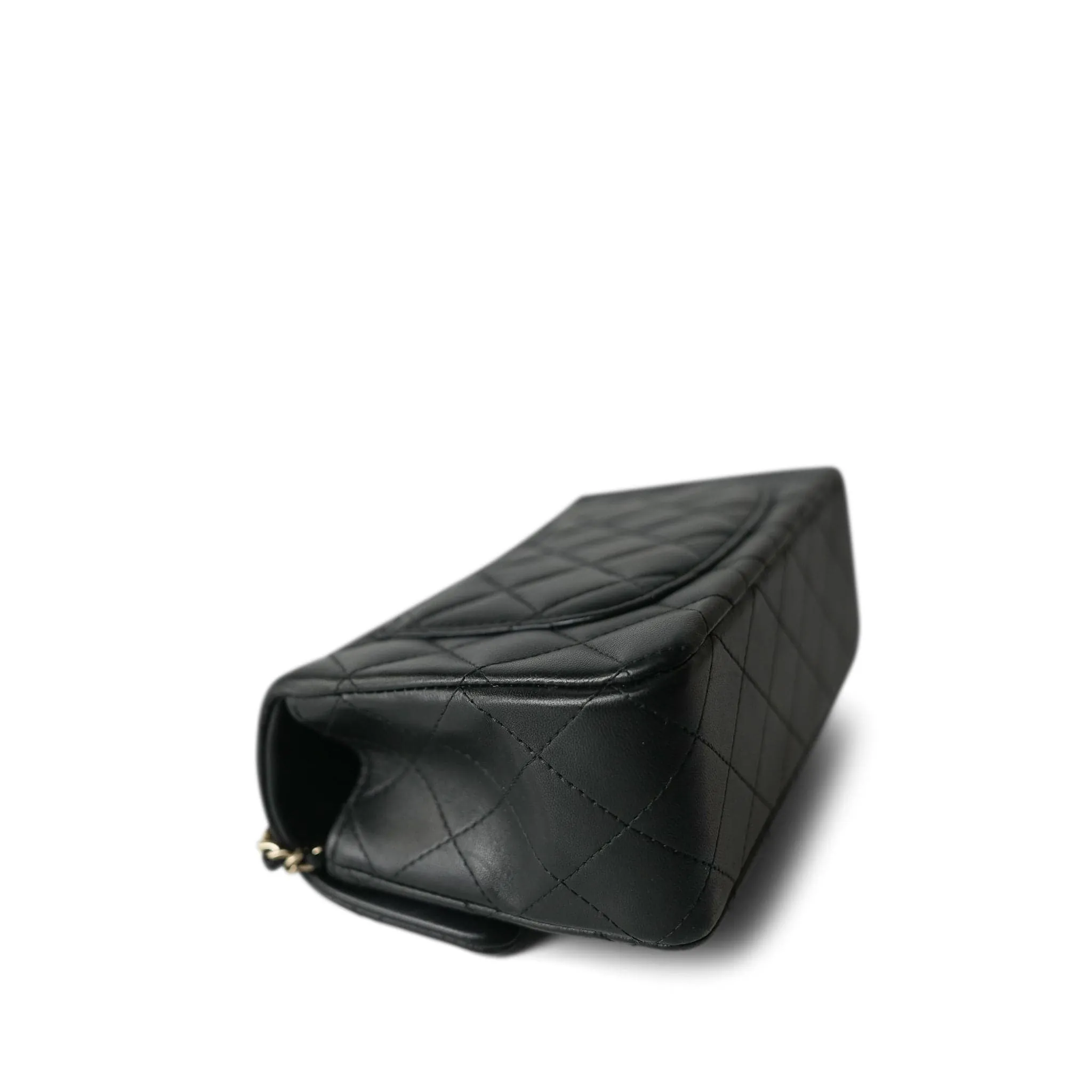 22P Black Lambskin Mini Top Handle LGHW
