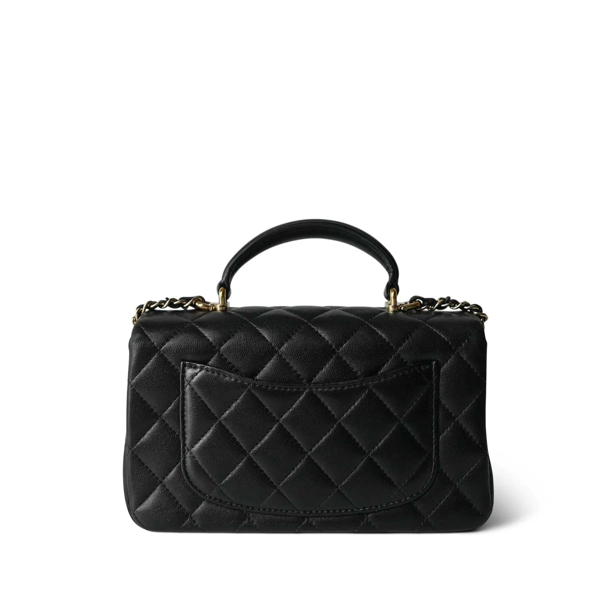 22P Black Lambskin Mini Top Handle LGHW