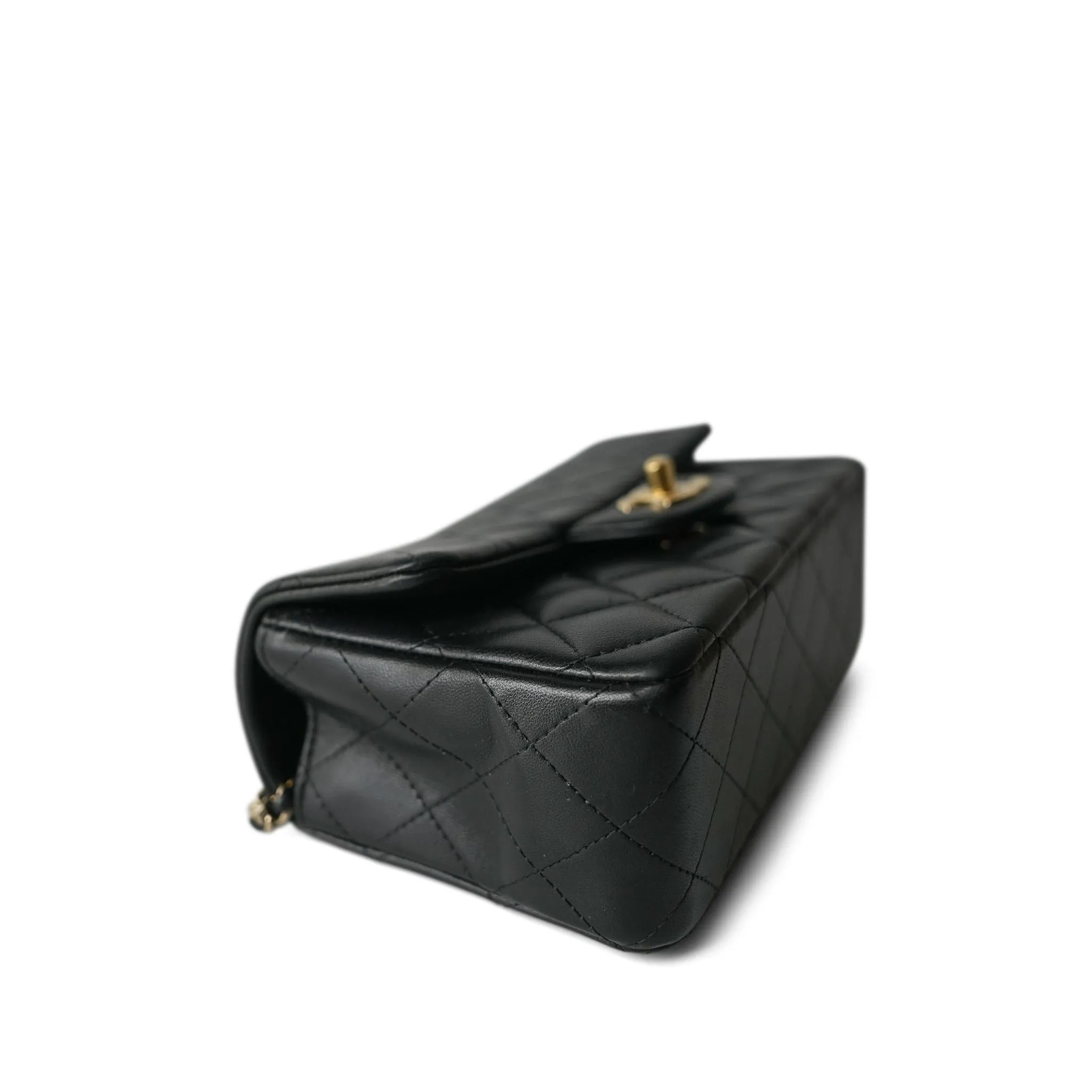 22P Black Lambskin Mini Top Handle LGHW