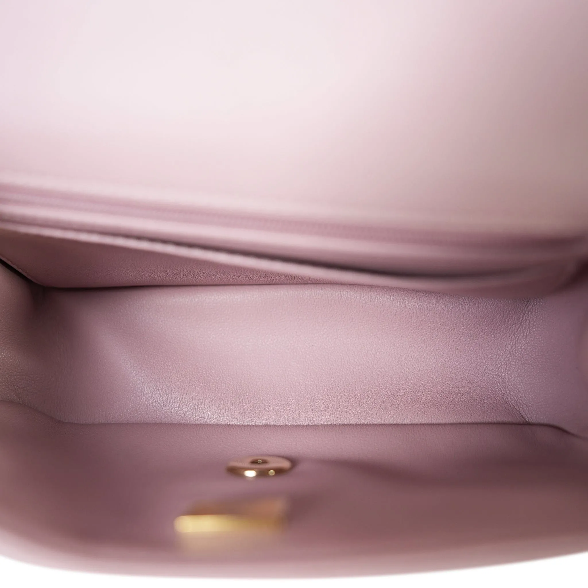 24P Light Pink Lambskin Quilted Mini Top Handle LGHW