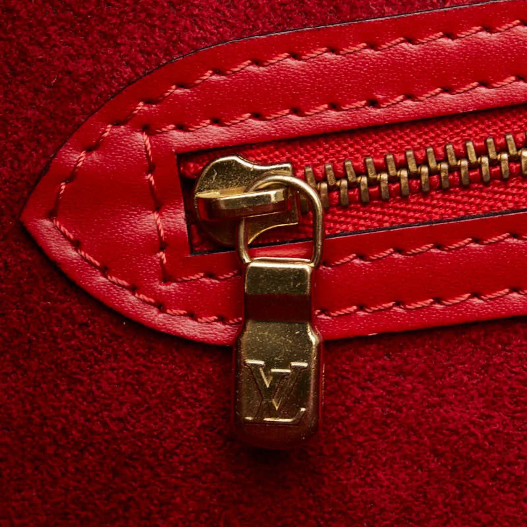Alma Bucket Bag Monogram Vernis Red Leather
