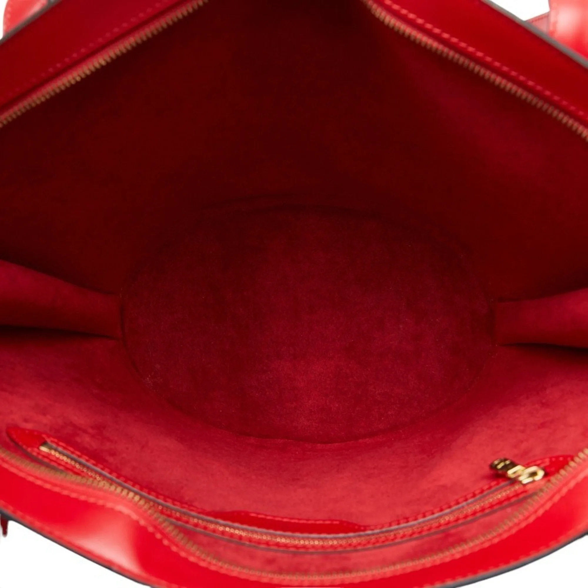 Alma Bucket Bag Monogram Vernis Red Leather