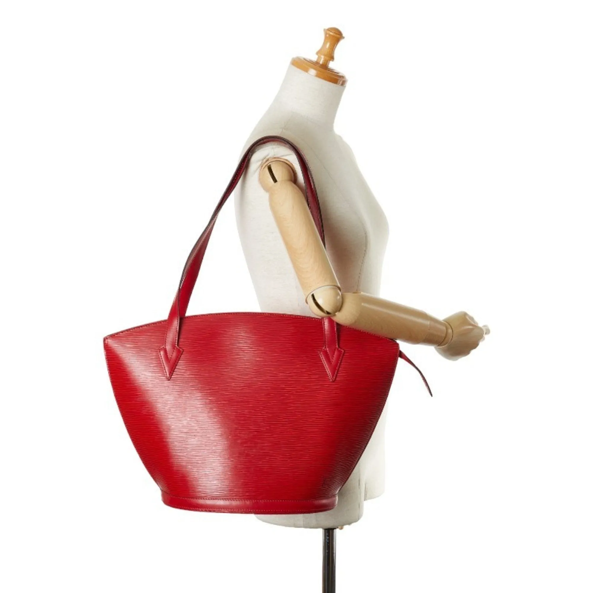 Alma Bucket Bag Monogram Vernis Red Leather