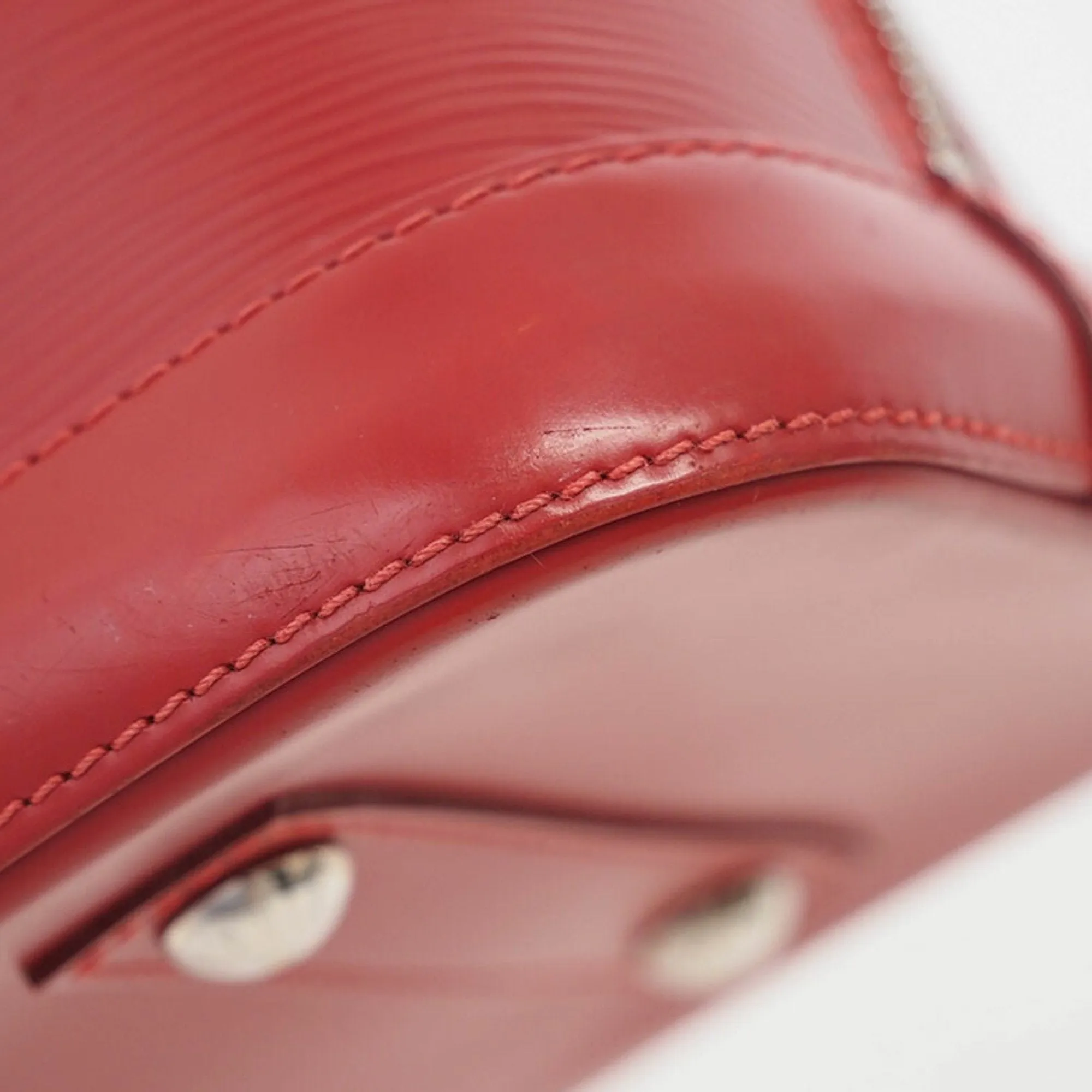 Alma Epi Leather Handbag Red