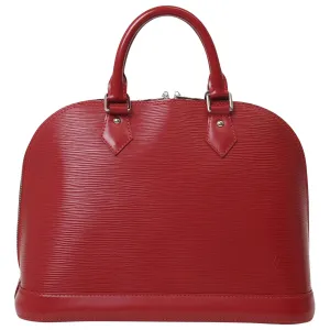 Alma Epi Leather Handbag Red