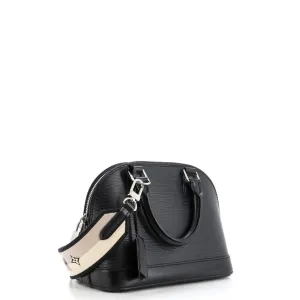 Alma Handbag Epi Leather with Logo Jacquard Strap BB