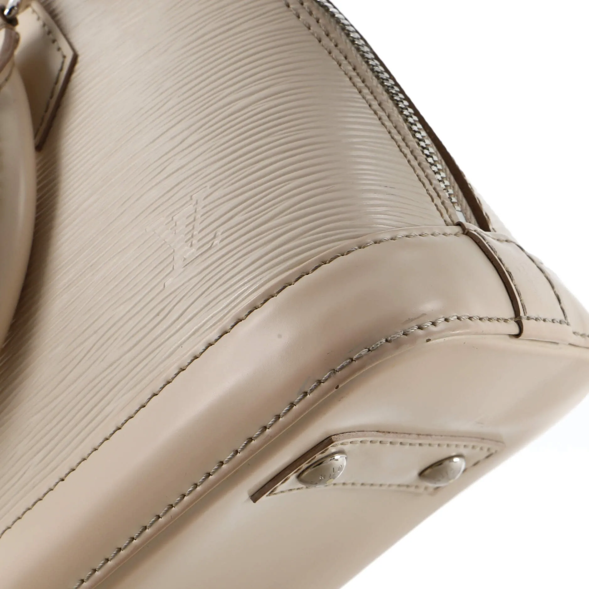 Alma Handbag Epi Leather with Logo Jacquard Strap BB