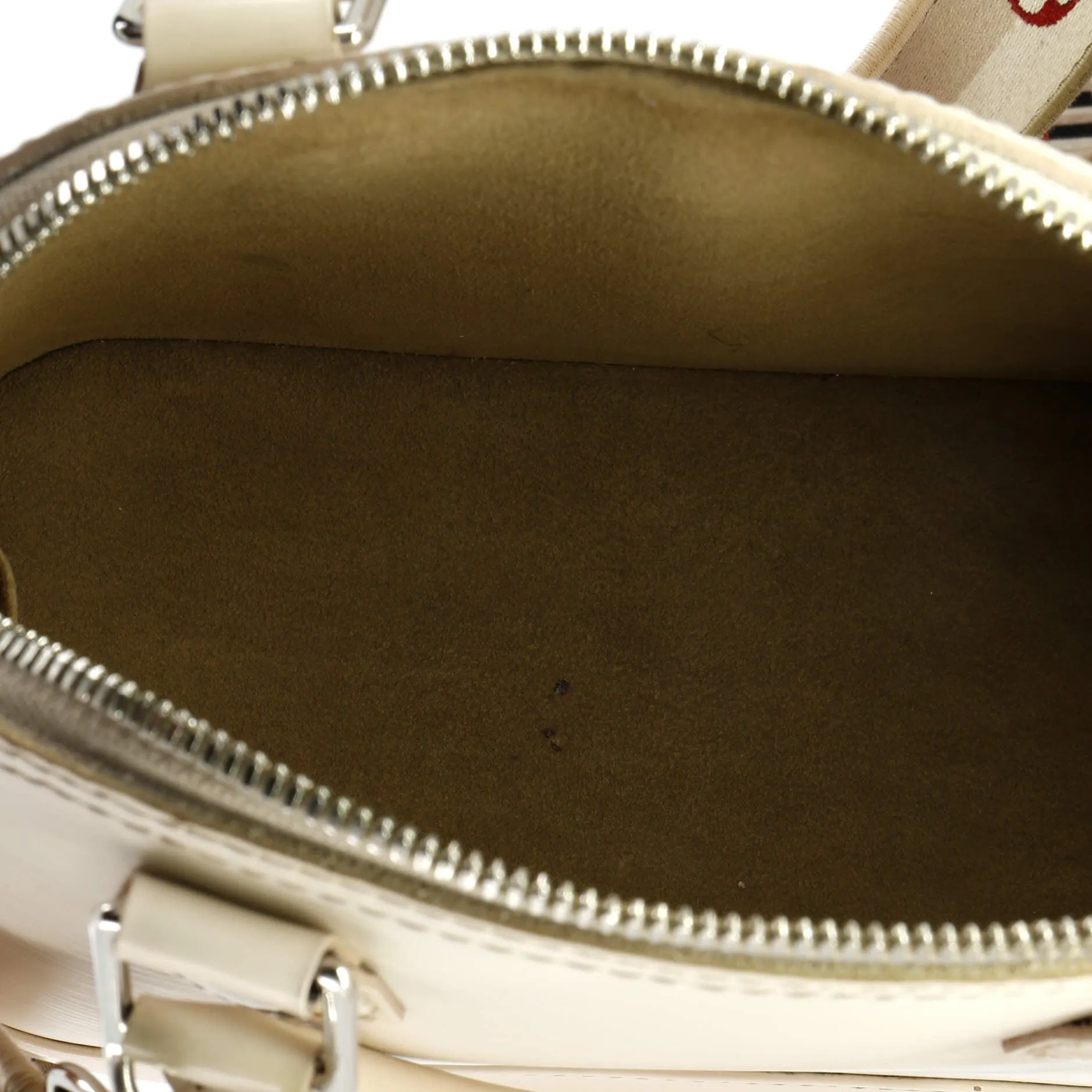 Alma Handbag Epi Leather with Logo Jacquard Strap BB