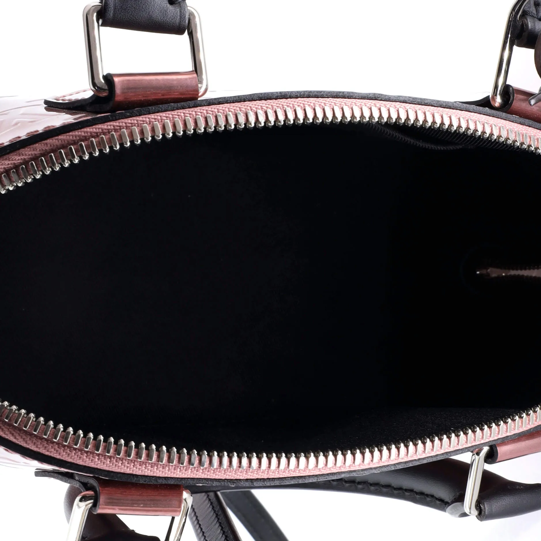 Alma Handbag Metallic Monogram Vernis with Leather BB