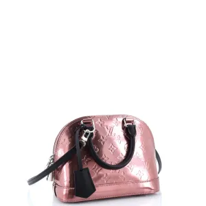 Alma Handbag Metallic Monogram Vernis with Leather BB