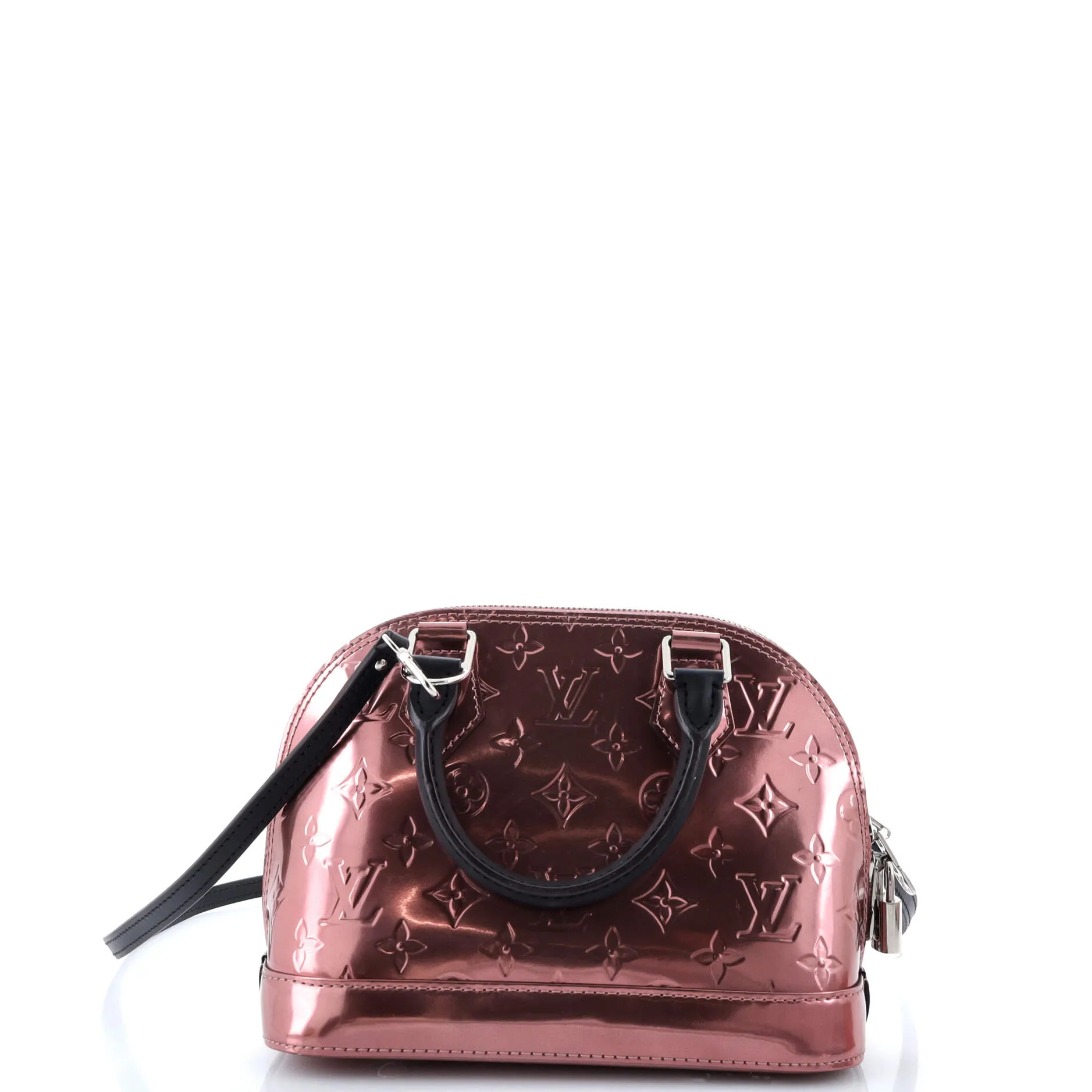 Alma Handbag Metallic Monogram Vernis with Leather BB