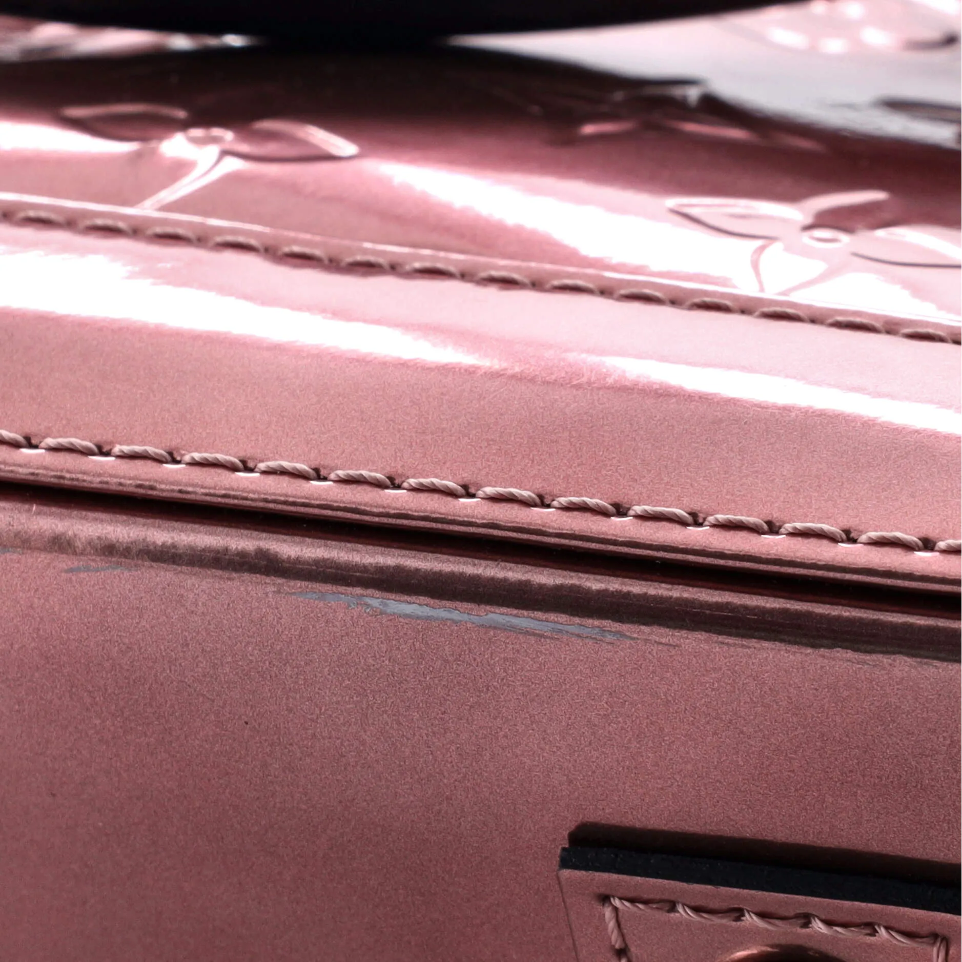 Alma Handbag Metallic Monogram Vernis with Leather BB