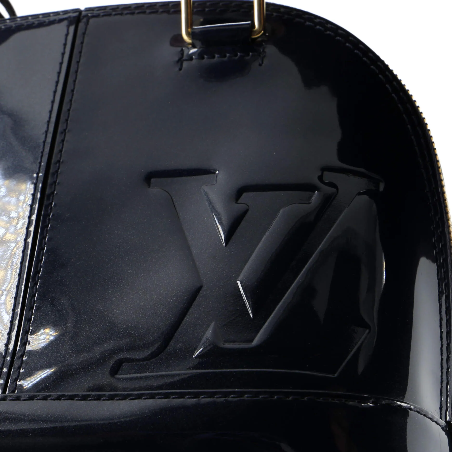 Alma Handbag Vernis with Monogram Canvas BB