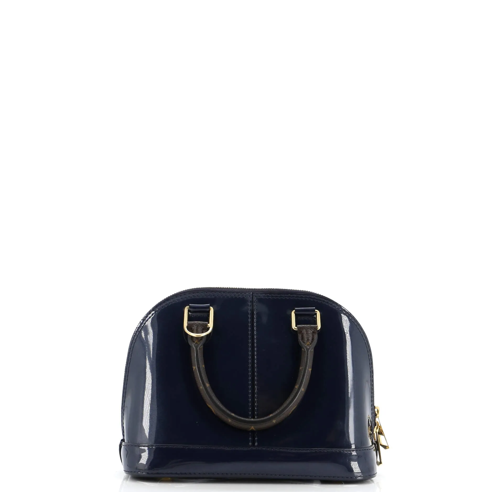 Alma Handbag Vernis with Monogram Canvas BB