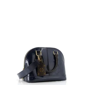 Alma Handbag Vernis with Monogram Canvas BB