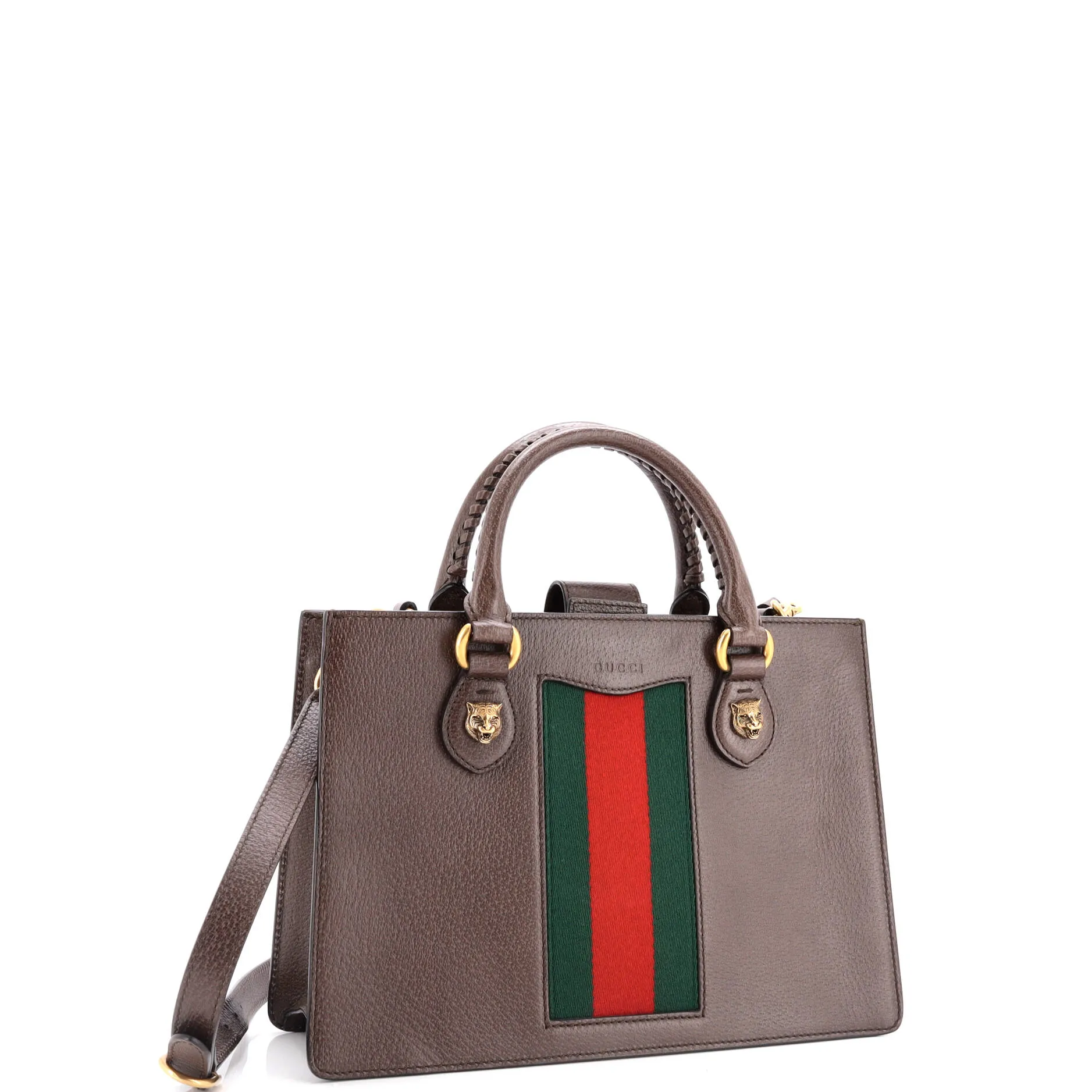 Animalier Web Top Handle Tote Leather Medium