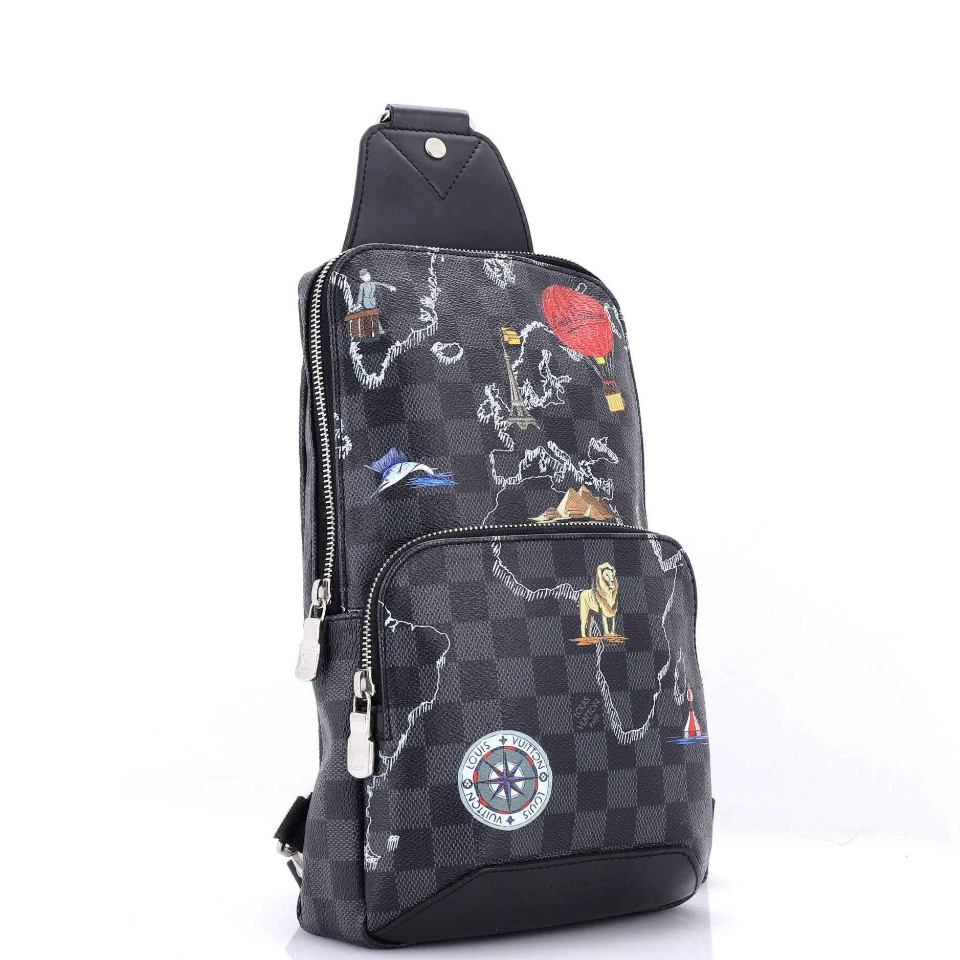 Avenue Sling Bag Limited Edition Renaissance Map Damier Graphite
