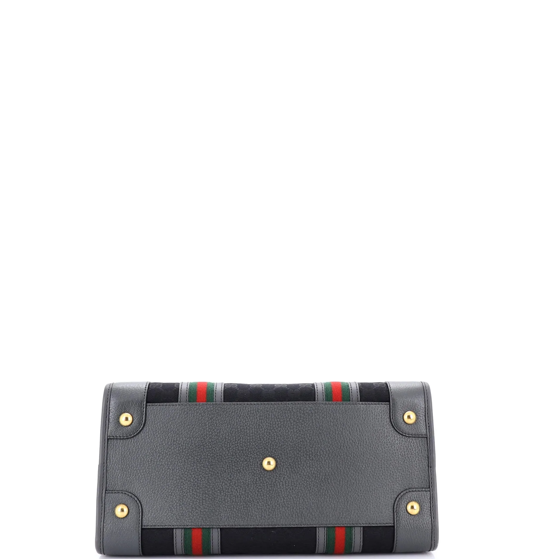 Bauletto Top Handle Bag GG Canvas and Leather Large