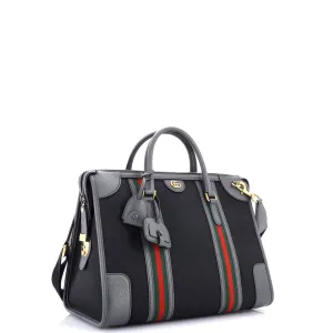 Bauletto Top Handle Bag GG Canvas and Leather Large
