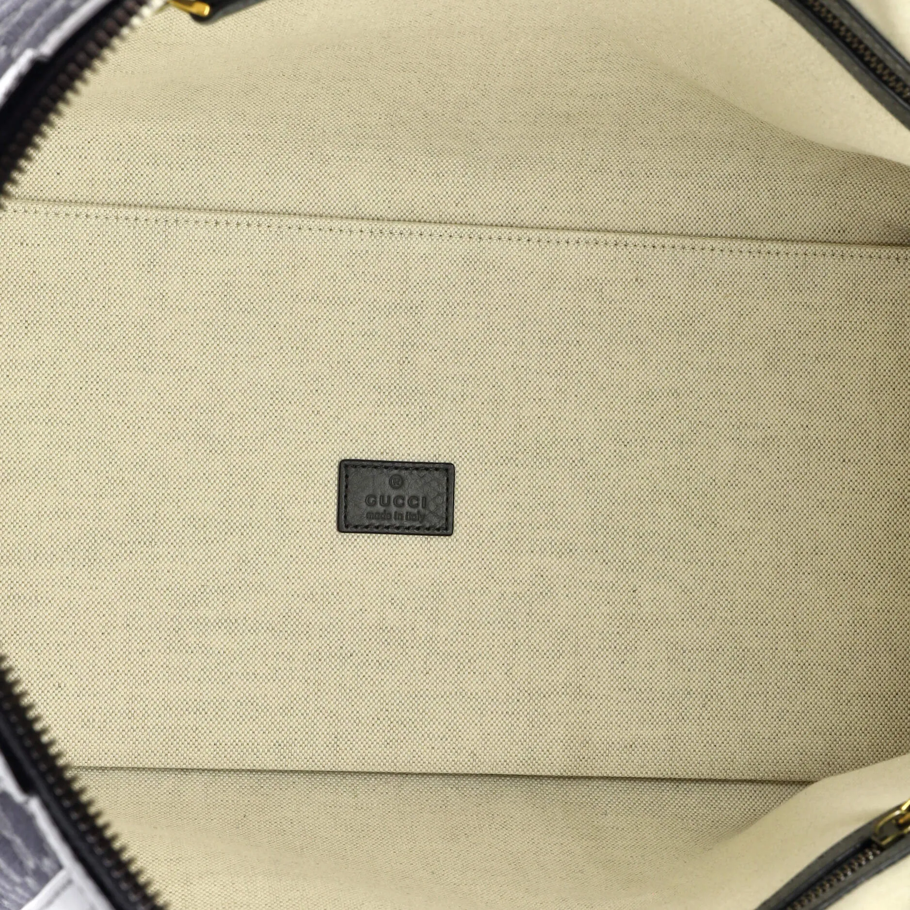Bauletto Top Handle Bag GG Canvas and Leather Large